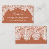 White Lace op Terracotta Wedding Details Website Informatiekaartje (Voorkant / Achterkant)