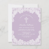 White Lace op uitnodiging voor Lila doop (Voorkant)
