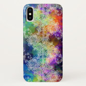 White Lace over regenboogpapier Case-Mate iPhone Case (Achterkant)