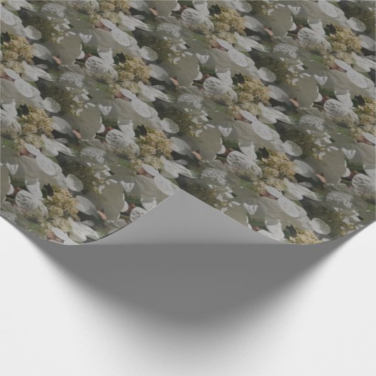 White Lace Pet Hydrangea Flowers Cadeaupapier (Hoek)