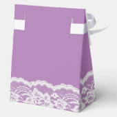White Lace Purple Bridal Shower  Favor Box Bedankdoosjes (Achterkant)