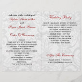 White lace, red ribbon book vouwprogramma Wedding (Achterkant)