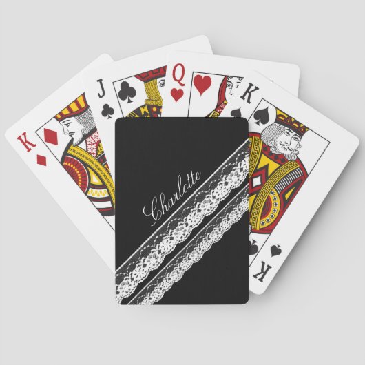 White Lace Ribbons Deck of Cards Speelkaarten (Achterkant)