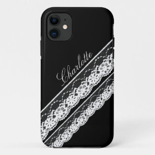 White Lace Ribbons iPhone 5 Hoesje