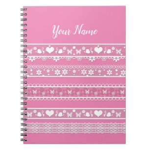 White lace romantic decor lacy-jubileum notitieboek