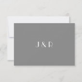 White lace romantic Grey bruiloft Bedankkaart (Achterkant)