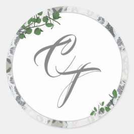 White Lace & Roos Leaves Sticker