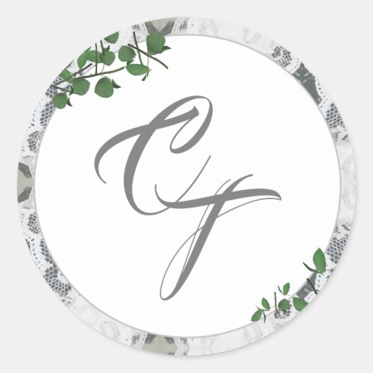 White Lace & Roos Leaves Sticker (Voorkant)