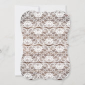  White Lace Rustic Wood Wedding Uitnodiging (Achterkant)