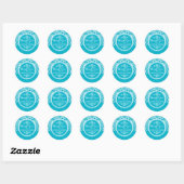 White Lace Turquoise Achtergrond Dank je wel 2 Ronde Sticker (Vel)