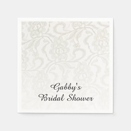 White Lace Vrijgezellenfeest Servet (Voorkant)