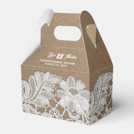 White Lace | Vrijgezellenfeest voor Kraft Paper-pl Bedankdoosjes