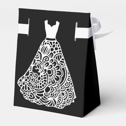 White Lace Wedding Dress Bedankdoosjes (Achterkant)