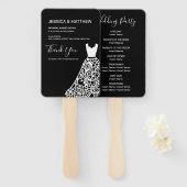 White Lace Wedding Dress Handwaaier (Voorkant en achterkant)