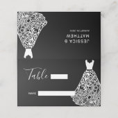 White Lace Wedding Dress Plaatskaartje (Buitenkant ongevouwen)