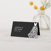 White Lace Wedding Dress Plaatskaartje (Achterkant)