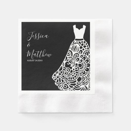 White Lace Wedding Dress Servet (Voorkant)