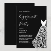 White Lace Wedding Dress Verloving Kaart (Voorkant / Achterkant)