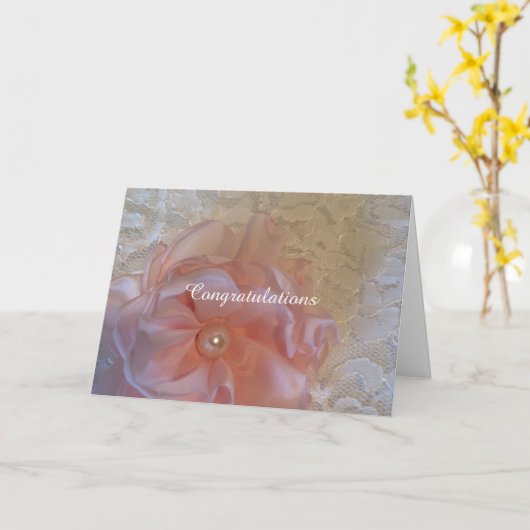 White Lace Wedding Gefeliciteerd Kaart (Gele Bloem)