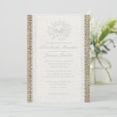 White  Lace Wedding Invitations Kaart (Staand voorkant)