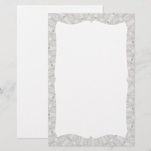 White Lace Wedding Kaleidoscope (uw woorden hier) Briefpapier (Voorkant / Achterkant)