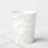 White Lace Wedding Paper Cup Papieren Bekers (Achterkant)