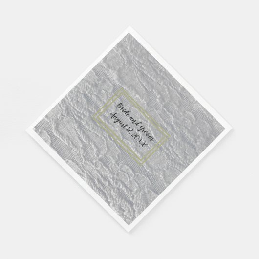White Lace Wedding Paper Napkins Servet (Hoek)