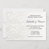 White Lace Wedding Rehearsal Dinner Invitation Kaart (Voorkant)