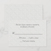 White Lace Wedding Response Card RSVP Kaartje (Voorkant / Achterkant)