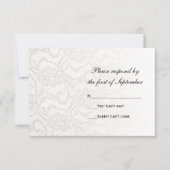 White Lace Wedding RSVP Response Kaart (Voorkant)