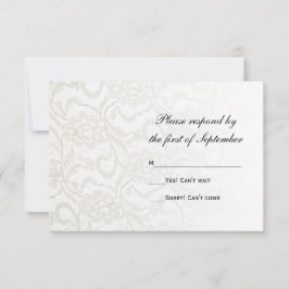 White Lace Wedding RSVP Response Kaart