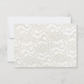 White Lace Wedding RSVP Response Kaart (Achterkant)