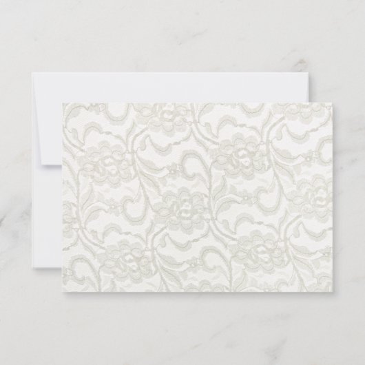 White Lace Wedding RSVP Response Kaart (Achterkant)