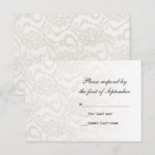 White Lace Wedding RSVP Response Kaart (Voorkant / Achterkant)