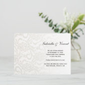 White Lace Wedding Save the Date Notice Kaart (Staand voorkant)