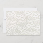 White Lace Wedding Save the Date Notice Kaart (Achterkant)