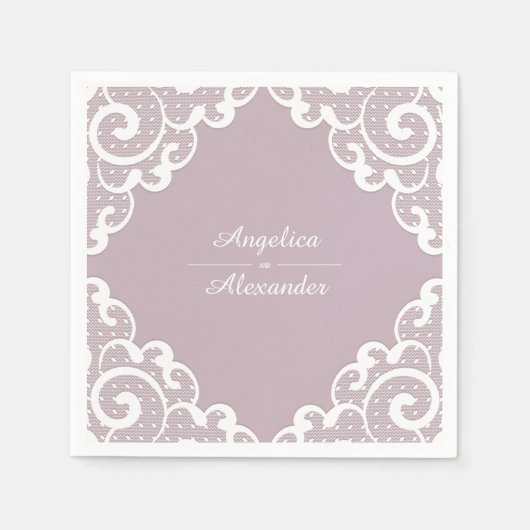 White Lace Wedding Servet (Voorkant)