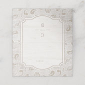 White lace wood rustige country bruiloft place-kaa plaatskaartje (Buitenkant ongevouwen)