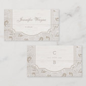 White lace wood rustige country bruiloft place-kaa plaatskaartje (Voorkant / Achterkant)