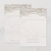 White lace wood rustin country bruiloft bedankt je (Voorkant / Achterkant)