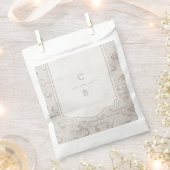 White lace wood rustin country bruiloft bedankt je bedankzakje (Geknipt)