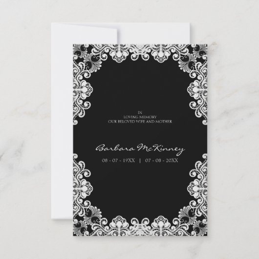 White Lace Wreath Memorial Funeral Loved One (Voorkant)