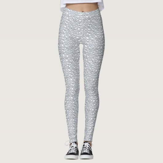 White Lace Yoga Gym Exercise Leggings Pants (Voorkant)
