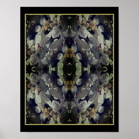 White Lacecap Hydrangea Floral Abstract Poster (Voorkant)