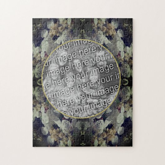 White Lacecap Hydrangea Lijst Uw foto toevoegen Legpuzzel (Verticaal)