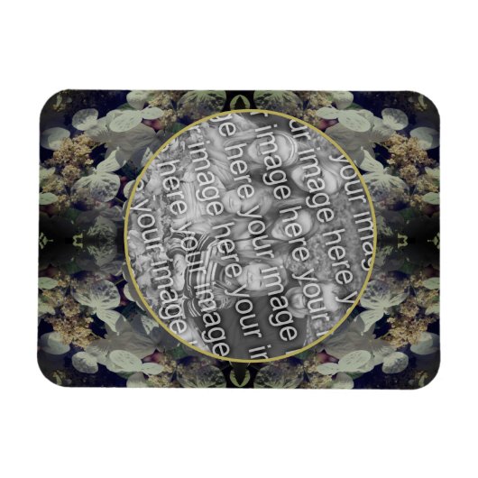 White Lacecap Hydrangea Lijst Uw foto toevoegen Magneet (Horizontaal)