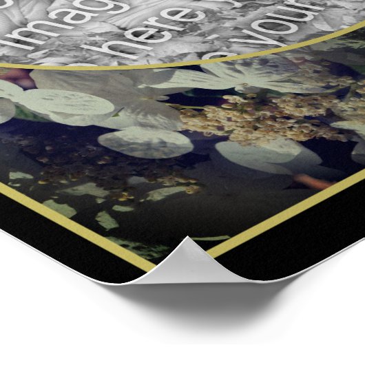 White Lacecap Hydrangea Lijst Uw foto toevoegen Poster (Hoek)