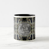 White Lacecap Hydrangea Lijst Uw foto toevoegen Tweekleurige Koffiemok (Center)