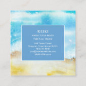 ** White Lacey Mandala Beach Ocean Zee Waterverf Vierkante Visitekaartje (Achterkant)