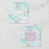 *~* White Lacey Mandala Pastel Pink Yellow Blue Vierkante Visitekaartje (Voorkant / Achterkant)